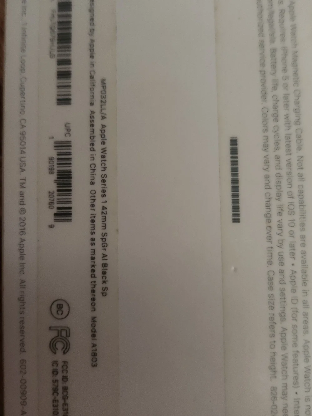 Apple Watch in Black with Black Sport Band SERIES 1